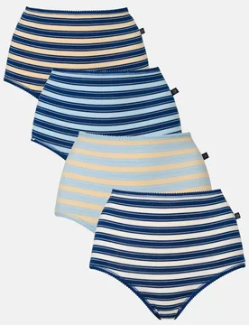 Women's Pack of Four "On the Pier" Full Briefs Size: 10 - Multicolor - Size: 10 - British Boxers - FashionsVida