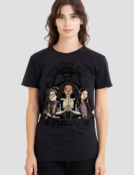 Women's Hocus Pocus 2 Be Your Own Kind Of Magic Becca, Izzy, Cassie T-Shirt, Black Size: Small - Black - Size: S - Disney - FashionsVida