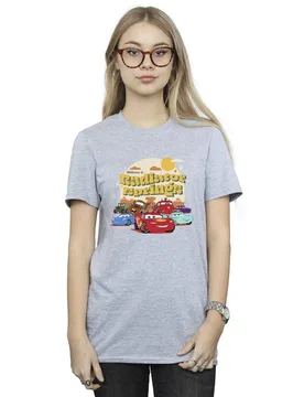 Women's Cars Radiator Springs Group Cotton Boyfriend T-Shirt in Grey Size: XL - Grey - Size: XL - Disney - FashionsVida