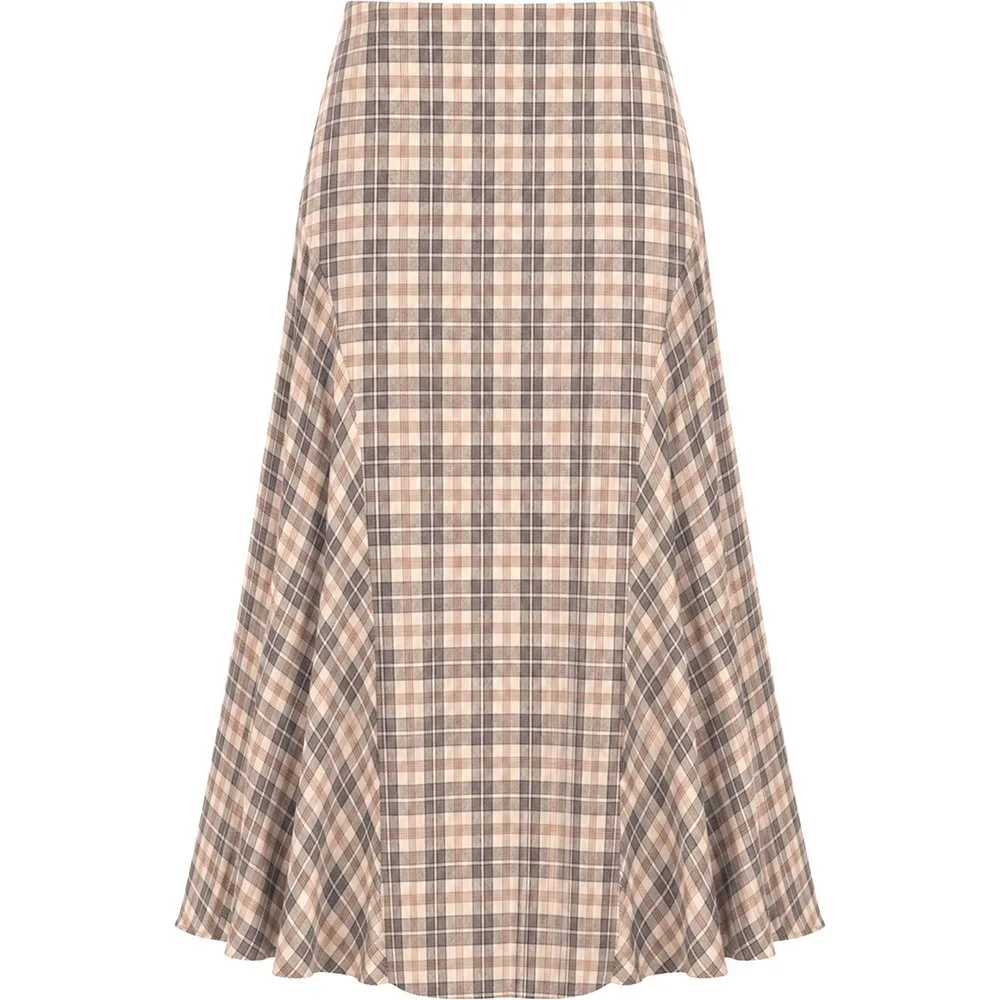 Falda larga de cuadros corte al bies - The-Are - FashionsVida