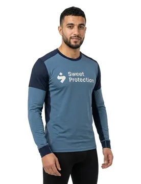 Protection Maglietta A Maniche Lunghe Hunter Merino Hybrid Flare Blue - Sweet - FashionsVida