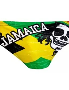 Jamaica Skull Vintage 2013 Waterpolo Swimming Brief Multicolor L Men - TURBO - FashionsVida