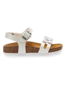 Sandali bianchi con fiore glitter 257A010SR 28 - PITTARELLO BIO - FashionsVida