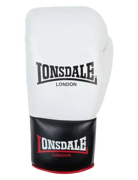 Gants De Boxe En Cuir Campton White / Black / Red 10 oz R - Lonsdale - FashionsVida
