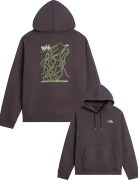 Sweat à capuche en coton - U Nse Slopes Relaxed Hoodie Graphic Anthracite Grey en Coton - Taille L - Gris - The North Face - FashionsVida