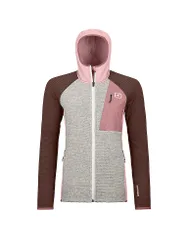 Giacca in pile da donna Classic Knit Hoodie rosa S