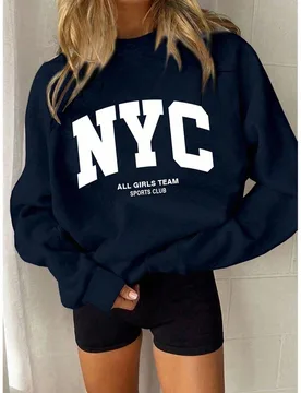 Sudadera de cuello redondo con estampado de letra minimalista casual, para graduación, regreso a la escuela, maestro, sudadera de otoño XL - Shein - FashionsVida