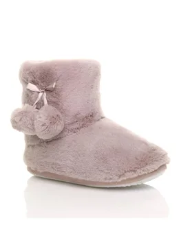 Women's Faux Fur Lined Slip On Memory Foam Mules Slippers in Taupe Size: 8 - Taupe - Size: 8 - Ajvani - FashionsVida