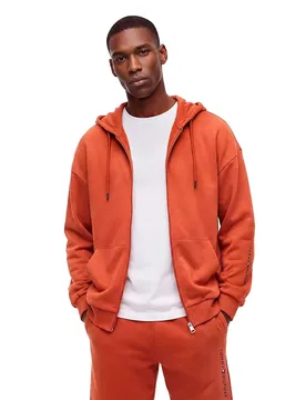 Felpa Con Zip Um0um03781 Terracotta Rust XL - Tommy hilfiger - FashionsVida