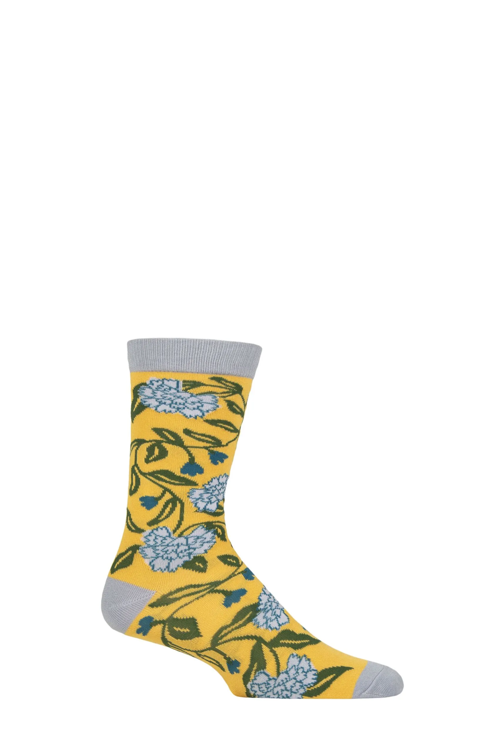 Pair Shared Earth Bamboo Hydrangea Socks Multi 3-7 - Multi Coloured - Size: 3-7 - SockShop - FashionsVida