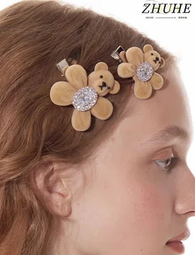 ZHUHE The Gemstone Bear Hairpin Features A Sweet And Romantic Style, Making It A Perfect Jewelry Accessory For Women As A Party - Aliexpress - FashionsVida
