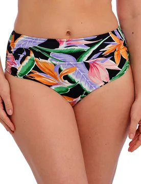 Womens Mykonos Cove Full Bikini Brief - Black Polyamide - Size Large - Fantasie - FashionsVida