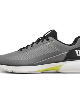 Rush Lite 5 All Court Shoes Titanium / Snow White / Black UK 8 - Wilson - FashionsVida