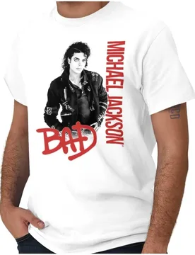 Michael Jackson Bad Music Album Cover Graphic T-Shirt 100% Cotton O-Neck Short Sleeve Summer Casual Mens T-shirt Streetwear - Aliexpress - FashionsVida