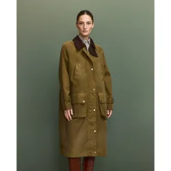 Abrigo largo encerado de mujer