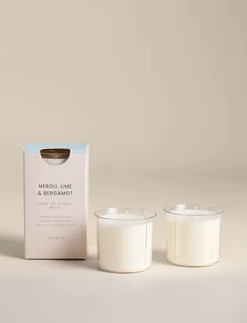 Set of 2 Neroli Lime & Bergamot Candle Refills White Mix - M&S - FashionsVida