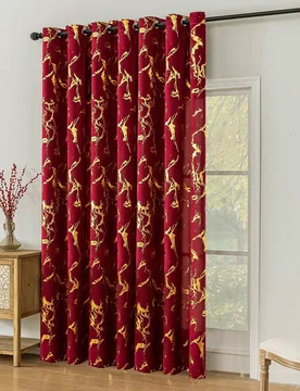 Pieza Cortina opaca de terciopelo súper suave, color borgoña, crea una atmósfera festiva para la sala de estar, el dormitorio, la decoración de fi - Shein - FashionsVida