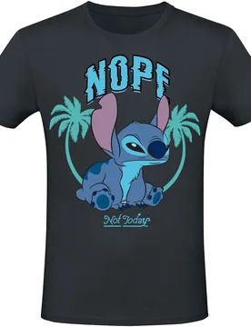 Disney T-Shirt - Nope Not Today - S bis XXL - für Männer - Größe S - schwarz - Lizenzierter Fanartikel - Männer - male - Lilo & Stitch - FashionsVida