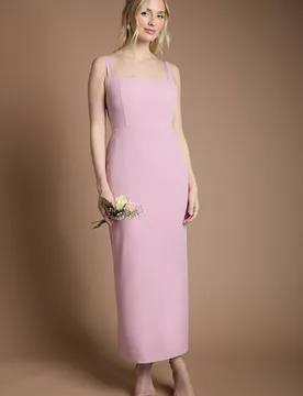 Women's Sleeveless Square Neck Bow Back Midaxi Bridesmaid Dress in Antique Rose Size: 18 - Antique Rose - Size: 18 - Coast - FashionsVida