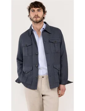 Sahariana lisa de hombre de botones - El Ganso - FashionsVida