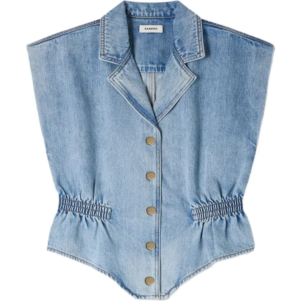 Top de mujer vaquero entallado 100% algodón - sandro - FashionsVida