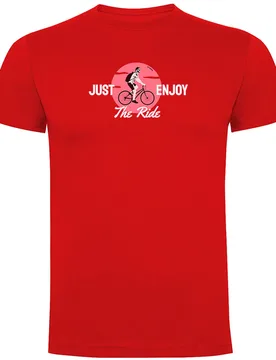 Maglietta A Maniche Corte Just Enjoy The Ride Red - Kruskis - FashionsVida