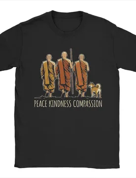 Men T-Shirts Buddhist Monks Peace Kindness Compassion Minimalist Cotton Tee Shirt Short Sleeve T Shirt O Neck Clothes Summer - Aliexpress - FashionsVida