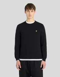 Men's Relaxed Cotton Merino Crew Neck Jumper Jet Black
