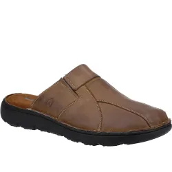 Mens Carson Leather Mules (Brown) - Size Uk 11