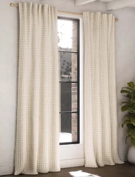 Chenille Gingham Multiway Blackout Curtains Natural - M&S - FashionsVida