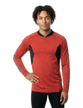 Polo à Manches Longues Accelerate 18081 Traffic Red-Flecked / Black 4XL - MASCOT - FashionsVida