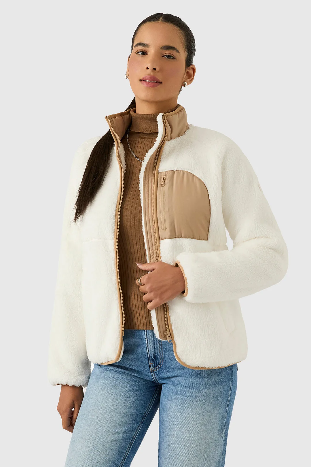 Womens Double Monkey Fleece - Cream - Size Medium - Reebok - FashionsVida