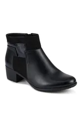 Women's Block Heel Ankle Boots With Inside Zip in Black Size: 7 - Black - Size: 7