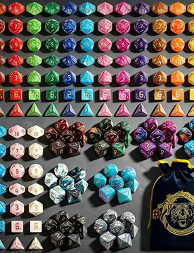 Sets de Dados Poliédricos D&D (182 piezas en total), 7 colores de dados tallados con bolsa de cordón grande, adecuado para D&D, juegos de mesa RPG, - Shein - FashionsVida