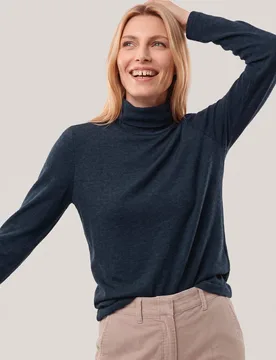 Premium Rolli Wollmix, normale Größen, Farbe Blau, 46, extra weich sehr leicht Damen - Walbusch - FashionsVida