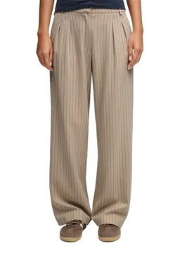 Pantalons De Costume Mid Rise Pinstripe Beige Pinstripe XS - Superdry - FashionsVida