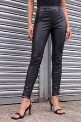 Women's Coated Faux Leather Jeggings Pants in Black Size: 20 - Black - Size: 20