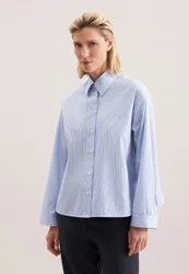 Oversized Hemdbluse Boxy Blau 48