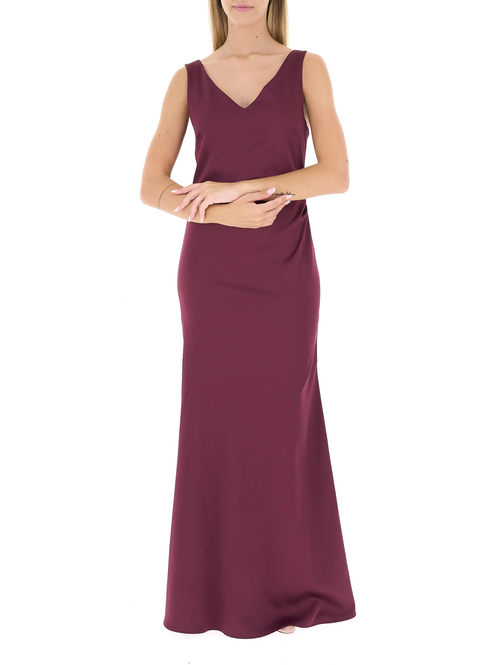 Abito in satin BORDEAUX M - Rinascimento - FashionsVida