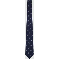 Corbata de hombre de seda y lino espiga con jacquard cachemires