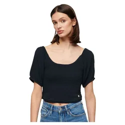 Blusa A Maniche Corte Smocked Eclipse Navy XS