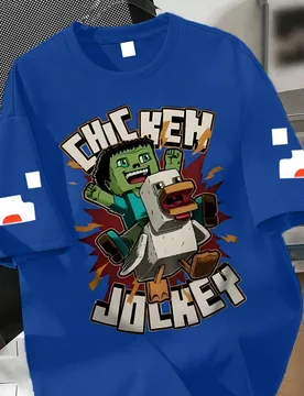 Pieza Camiseta de manga corta con estampado de juego cool para adolescente, suave y amigable con la piel, de moda para el verano - Shein - FashionsVida