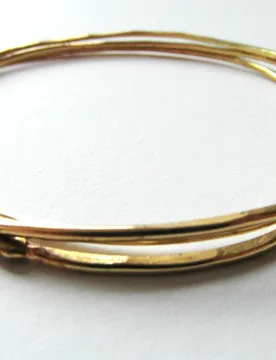Recycled Beaten Brass Bangles - La Jewellery - FashionsVida