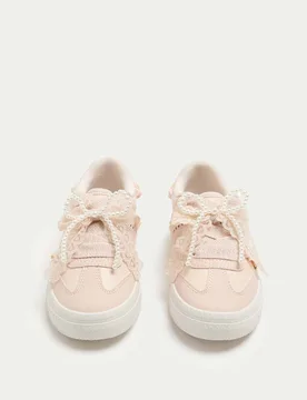 Kids' Lace Detail Trainers (9 Small - 7 Large) Pink Female - M&S - FashionsVida