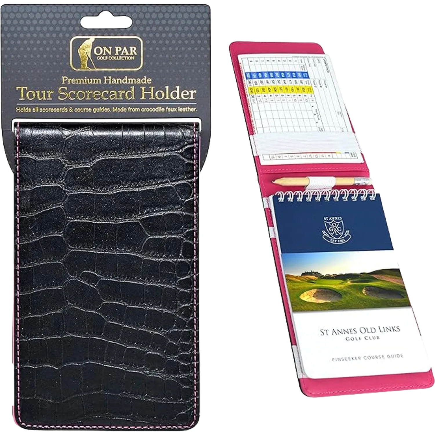 Scorekartenmappe Crocodile Golf , schwarz/pink - ON PAR - FashionsVida