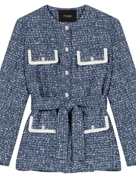 Chaqueta de mujer larga de tweed - Maje - FashionsVida