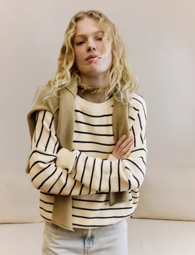 Jersey perlado de mujer con rayas - Southern Cotton - FashionsVida