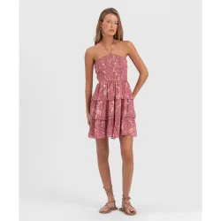 Vestido mini estampado con volantes