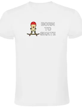 T-shirt à Manches Courtes Born To Skate White S - Kruskis - FashionsVida