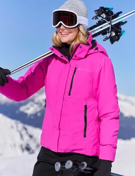 Astro Womens Waterproof Ski Jacket - Bright Pink - Bright Pink - Size: 16 - Mountain Warehouse - FashionsVida
